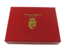 Red Royal Birkdale Golf Club presentation box and red and blue card decks in gold-trimmed inner tuck boxes.