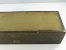 Antique Victorian Embossed Leatherette Glove Box 11 Inch Dresser Trinket Chest with Broken Brass Latch Floral Damask Lining