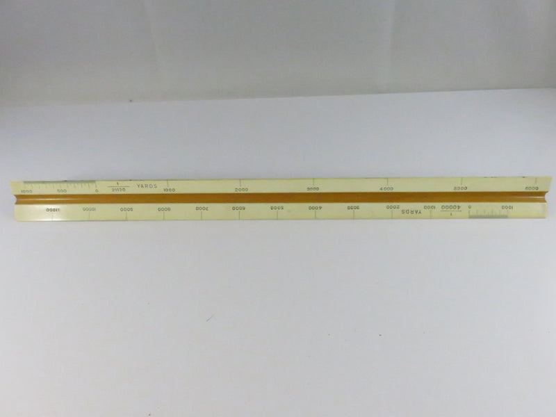 WWII U.S.M.C. Dietzgen Military Triangular Scale Ruler with Leather Slipcase – 12"