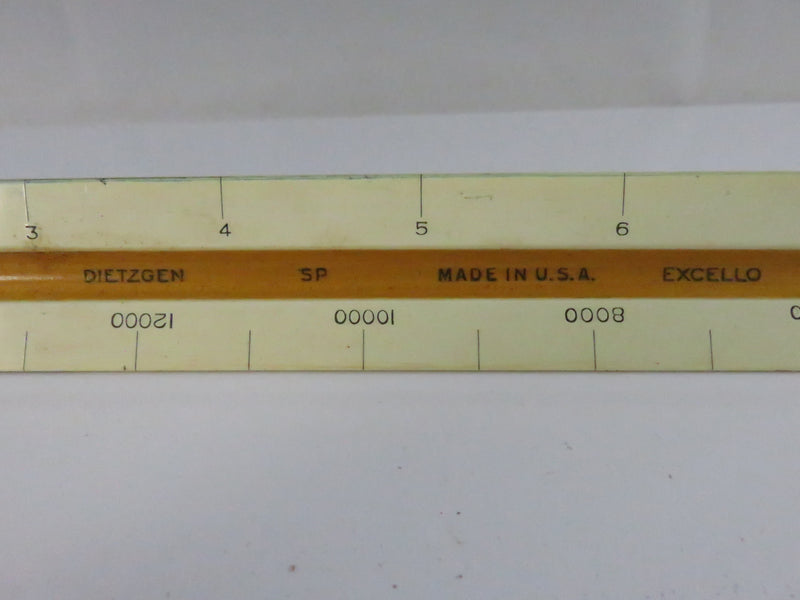 WWII U.S.M.C. Dietzgen Military Triangular Scale Ruler with Leather Slipcase – 12"