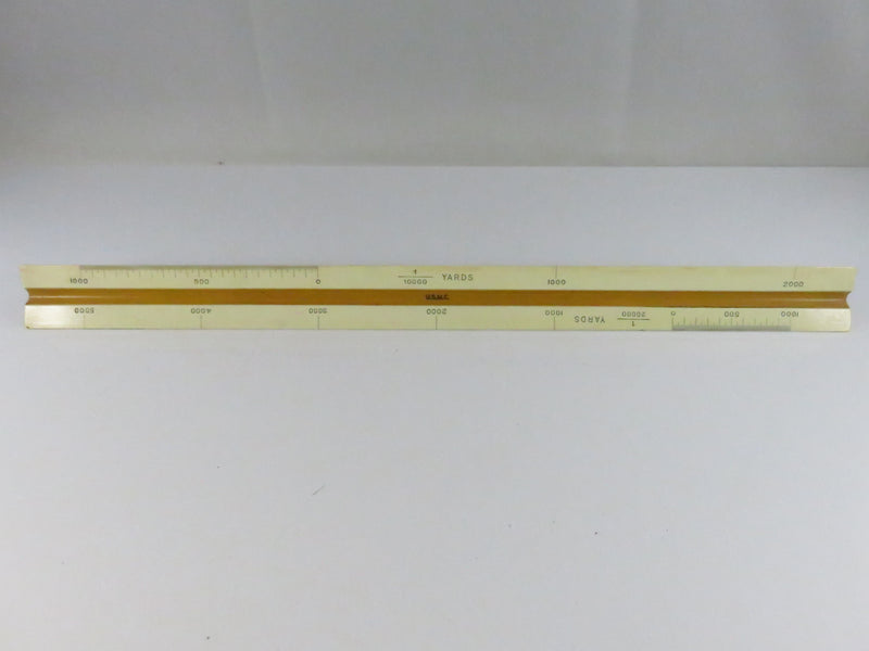 WWII U.S.M.C. Dietzgen Military Triangular Scale Ruler with Leather Slipcase – 12"
