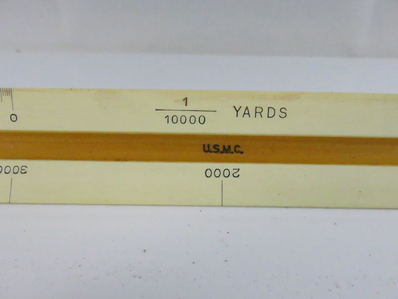 WWII U.S.M.C. Dietzgen Military Triangular Scale Ruler with Leather Slipcase – 12"