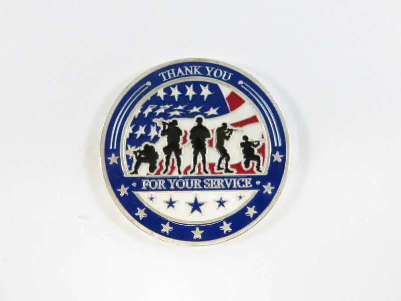 Military Challenge Coin - Your Nation Proudly Salutes You - Thank You For Your Service