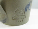 Rowe Pottery Works Centennial PA 1993 Salt Glaze Stoneware Mug Cobalt Heart Cambridge Wisconsin Hand Crafted 3 3/4 Inch