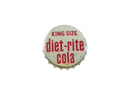 Vintage Diet-Rite Cola King Size Bottle Cap – 1 1/8" – Used — Silver — front view