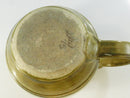 Studio Pottery Green Glaze Wide Body Mug with Integrated Thumb Rest Incised Initials and '15 Date Stoneware Coffee Soup Mug