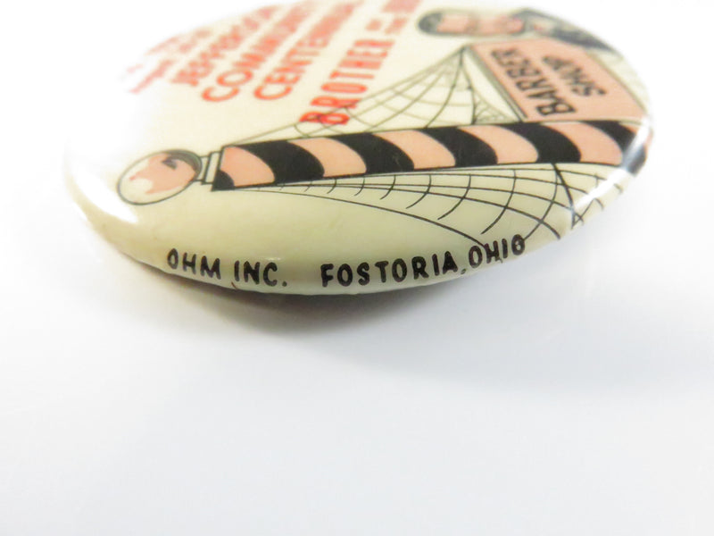 Jefferson Community Centennial Brother of the Brush Barber Shop Pinback Button 1966 Louisiana