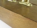 Vintage Hand-Painted Asian Pheasant Wooden Box Purse Faux Bamboo Handle Brass Flip Lock Mid-Century 10 Inch Handbag