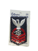 Vintage Costumakers Navy Eagle and Gear Applique Patch – Sealed – 2" x 3 1/2" — front view