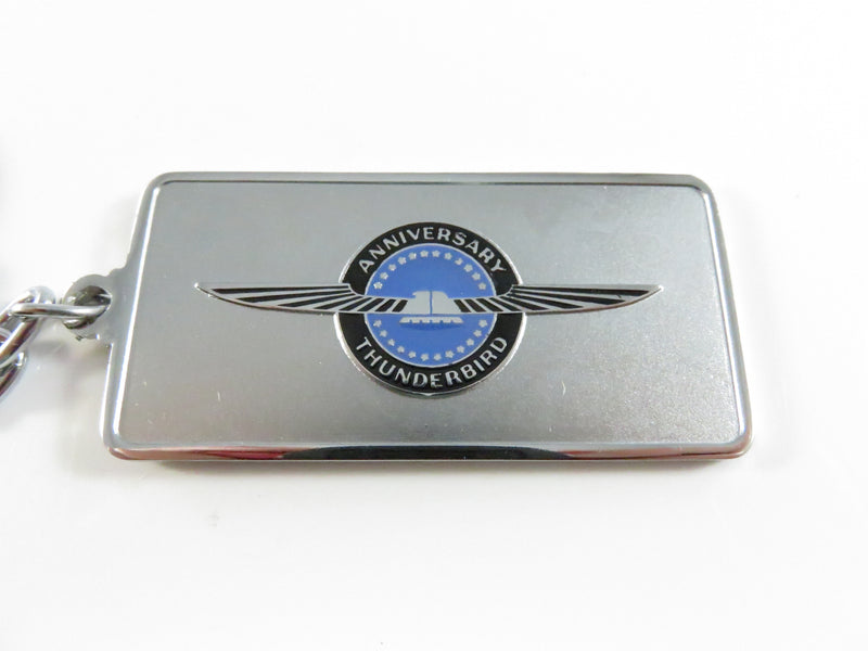 1990 Ford Thunderbird SC 35th Anniversary Key Chain – Owner Package Enamel Key Fob, Silver-Tone
