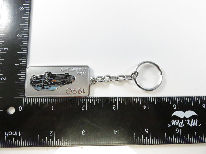 1990 Ford Thunderbird SC 35th Anniversary Key Chain – Owner Package Enamel Key Fob, Silver-Tone