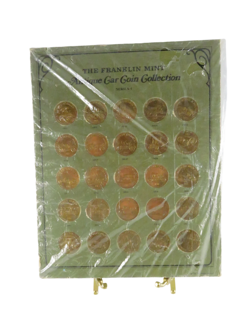 The Franklin Mint Antique Car Coin Collection Series 1 Bronze Medals - 25 Piece Set — front view