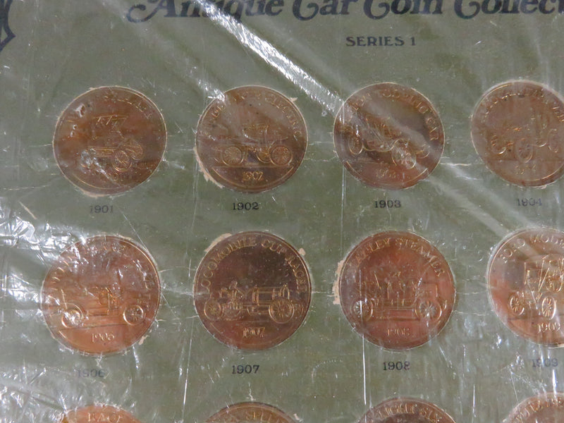 The Franklin Mint Antique Car Coin Collection Series 1 Bronze Medals - 25 Piece Set