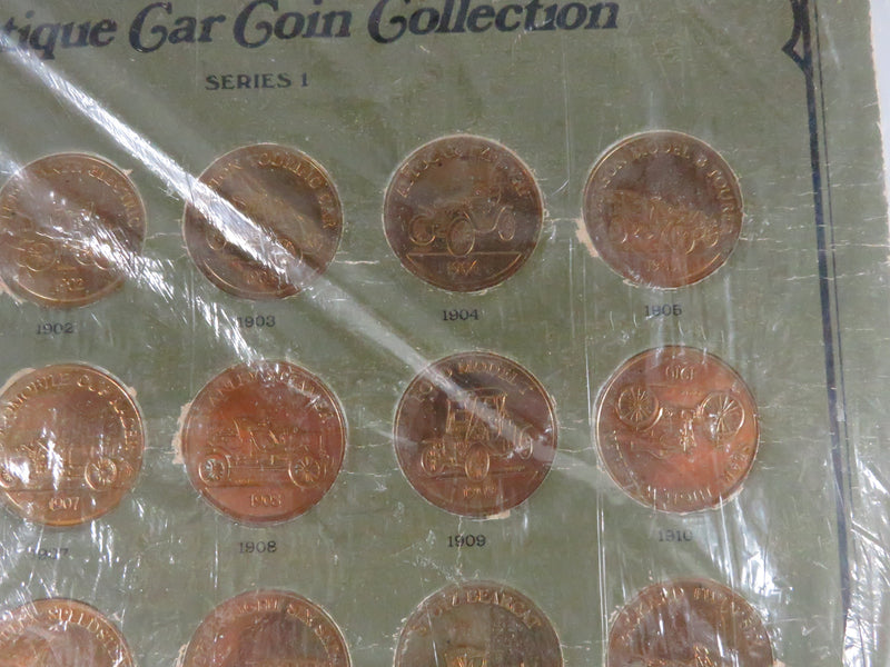 The Franklin Mint Antique Car Coin Collection Series 1 Bronze Medals - 25 Piece Set