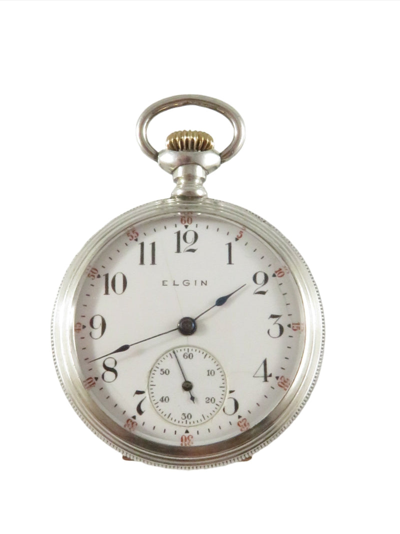 c1906 Elgin National Watch Co 0s Sterling Cased Pocket Watch 7 Jewel Grade 324 Model 3