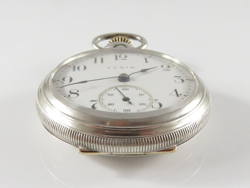 c1906 Elgin National Watch Co 0s Sterling Cased Pocket Watch 7 Jewel Grade 324 Model 3