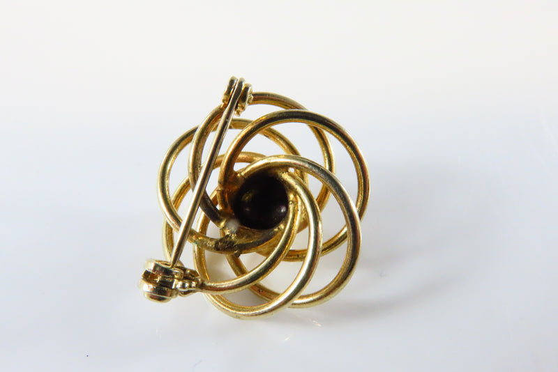 Spiral Gilt Metal Scarf Lapel Pin Swirling Wire Affect 22.89mm