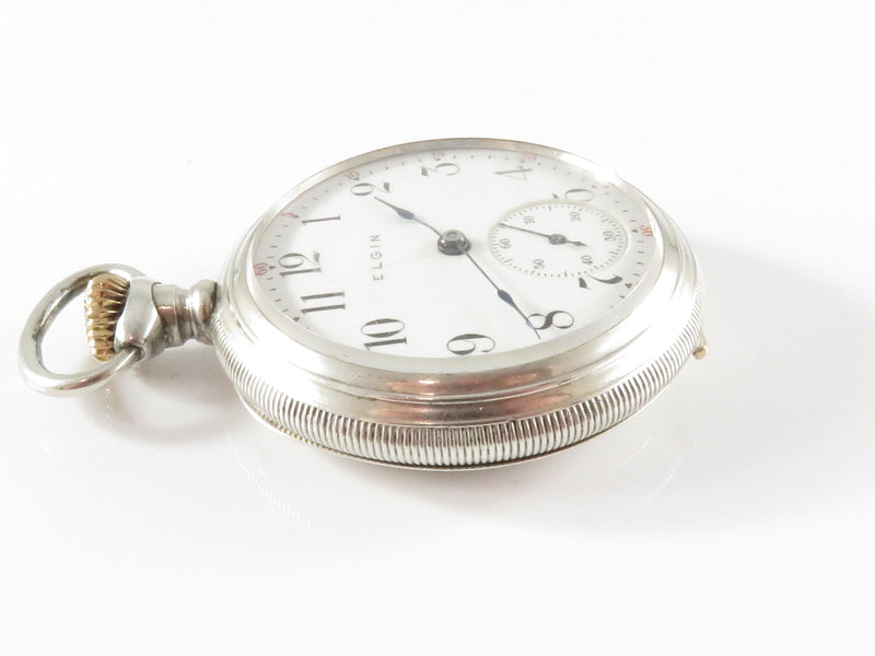 c1906 Elgin National Watch Co 0s Sterling Cased Pocket Watch 7 Jewel Grade 324 Model 3