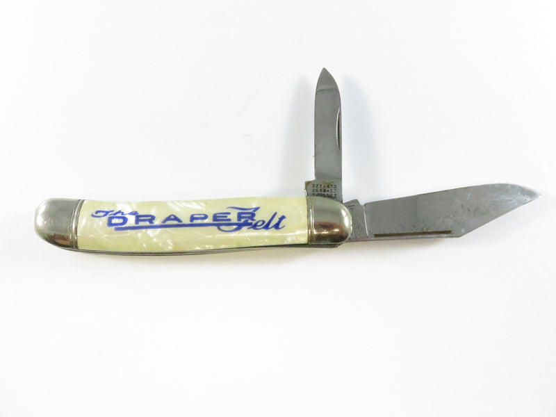 Vintage Imperial Draper Felt Advertising 2-Blade Pocket Knife - 3 1/2"