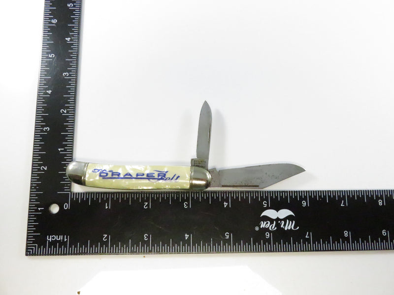 Vintage Imperial Draper Felt Advertising 2-Blade Pocket Knife - 3 1/2"