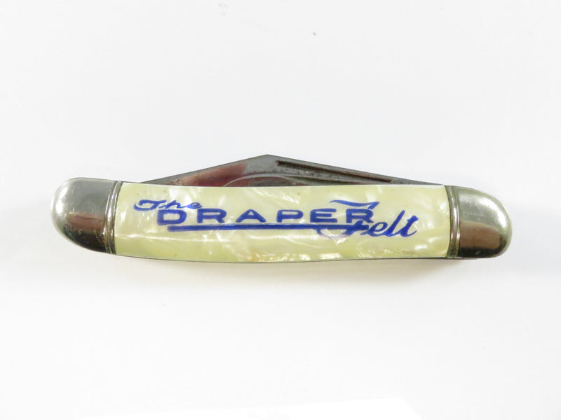 Vintage Imperial Draper Felt Advertising 2-Blade Pocket Knife - 3 1/2"
