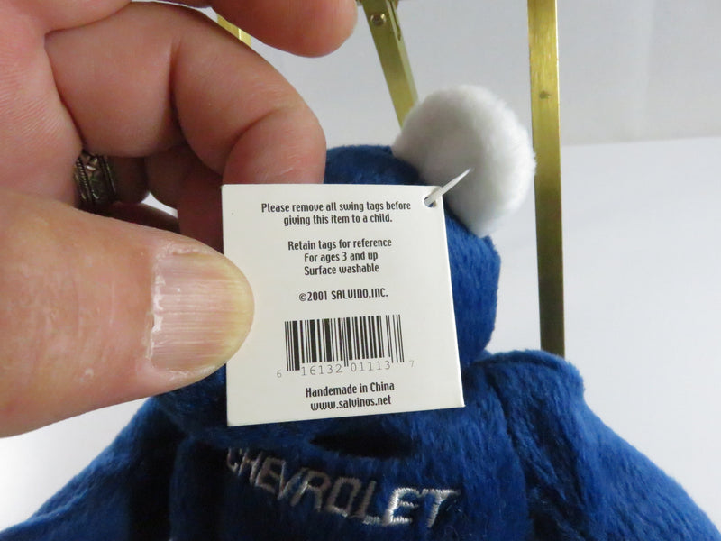 Salvino’s Bammers 2001 Chevrolet Blue & White Bean Bag Bear - 9"