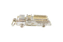 Large Fire Truck Pendant or Charm White Metal 1 3/8" Long — Charms & Pendants • Silver — front view