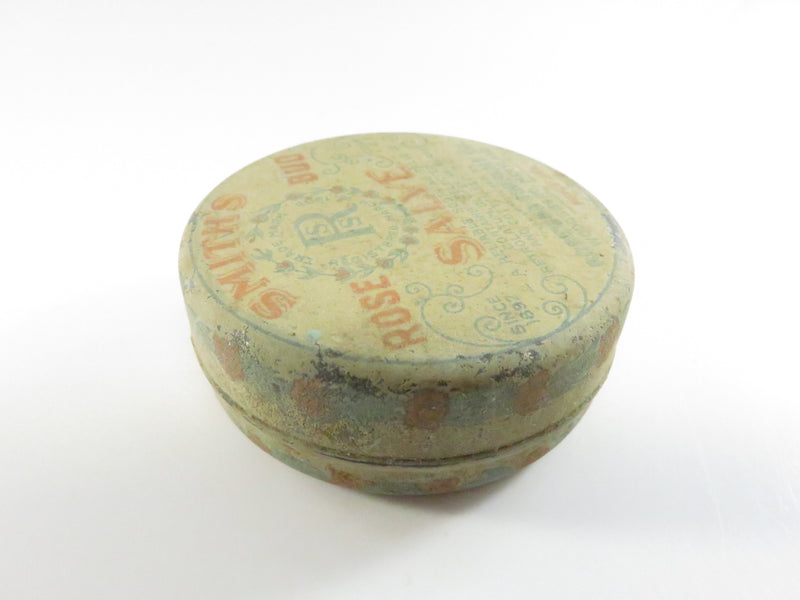 Antique Smith’s Rosebud Salve 1 oz Tin – Woodsboro MD – 25¢ price – c.1914 era