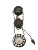 Stem Wind Victorian Ebonite Pocket Watch Chatelain