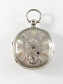 c1880 Silver Dial Chain Driven Fusee Pocket Watch UK Sterling Case Size 20s Thomas Mills