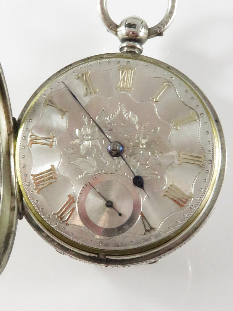 c1880 Silver Dial Chain Driven Fusee Pocket Watch UK Sterling Case Size 20s Thomas Mills