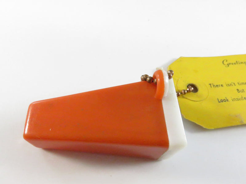 Vintage Souvenir Viewfinder Keychain with Religious Slide and Greeting Tag - 1960s
