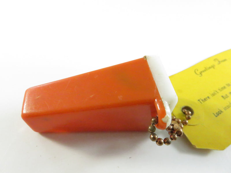 Vintage Souvenir Viewfinder Keychain with Religious Slide and Greeting Tag - 1960s