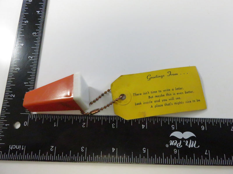 Vintage Souvenir Viewfinder Keychain with Religious Slide and Greeting Tag - 1960s