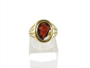 14K Gold Edwardian-Style Bezel Set Ring, Mixed-Cut Orange Stone (Restoration) — Jewelry & Watches:Fine Jewelry:Fine Rings:Gem