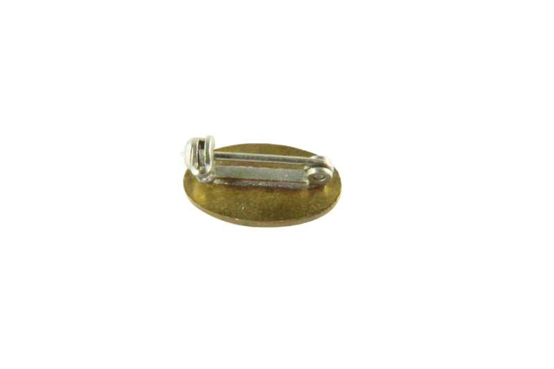 Vintage Oval Treble Clef Symbol Collar or Shirt Pin Black Brass