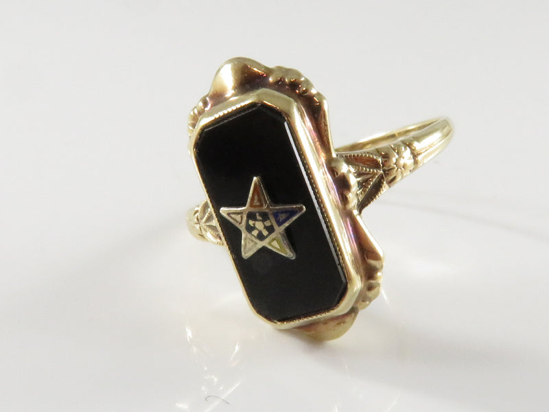 Vintage 10K Yellow Gold Order of the Eastern Star Ring Size 7.25