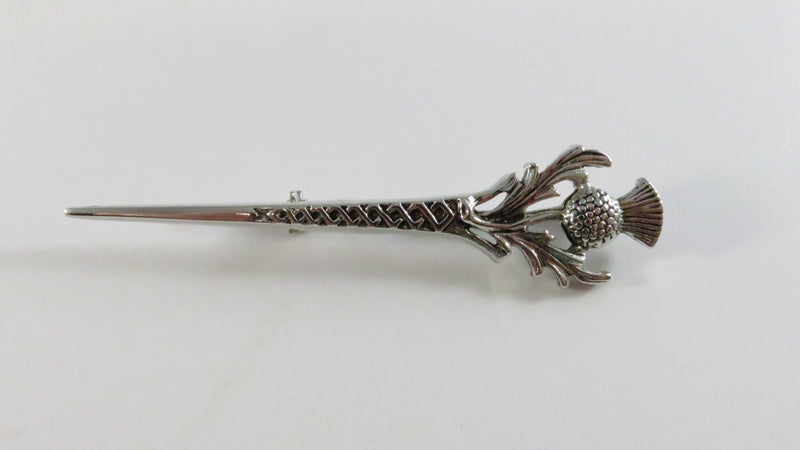 St Justin Pewter Scottish Thistle Kilt Pin Brooch - 1 3/4"