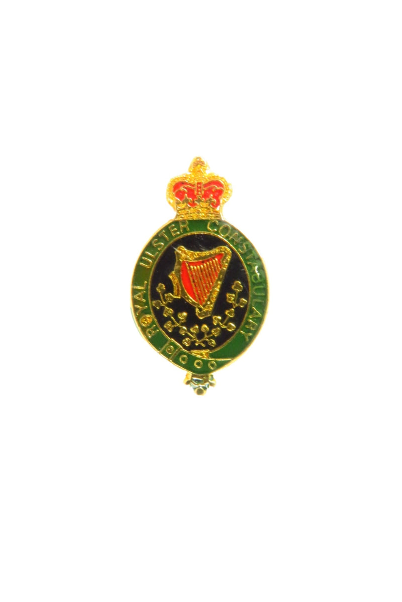 Irish RUC Royal Ulster Constabulary Lapel Pin Badge Retired — Gold — front view