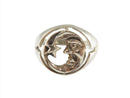 Vintage Crescent Moon and Star Spinner Flip Ring Sterling Silver Size 9 — Sterling Silver, Silver — front view