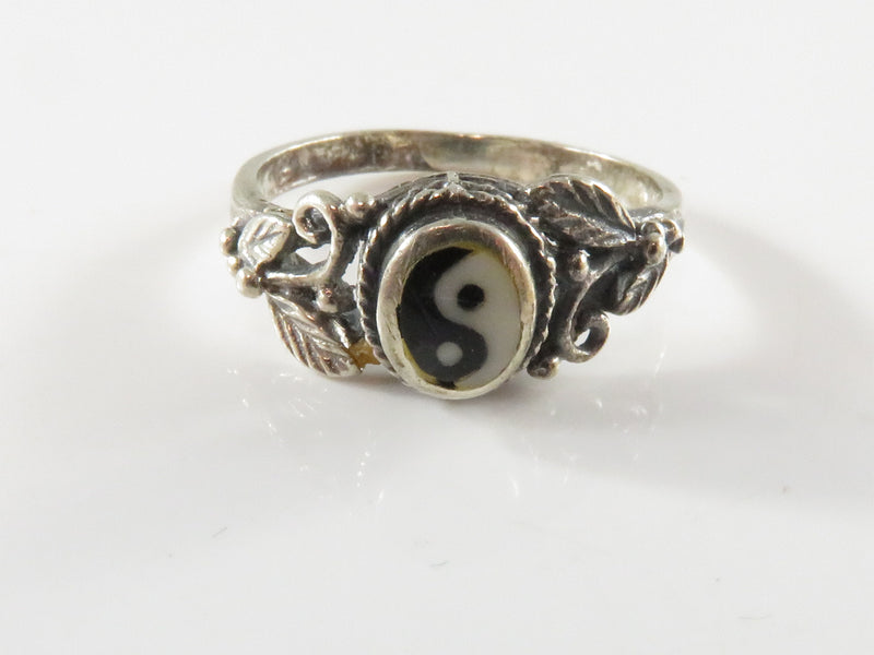 Vintage Yin Yang Sterling Silver Petite Ring Size 4.75 For Repair