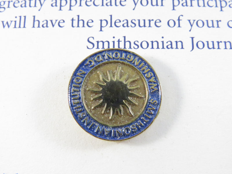 Smithsonian Journeys and Smithsonian Institution Vintage Pinback Set with Card