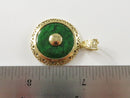 14K Gold Filigree Pendant with Burma Maw-Sit-Sit Malachite Disc with Gold Button product image for Just Stuff I Sell, clear front view, neutral background, original listing photo, optimized descriptive alt text, centered composition variant 8