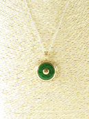 14K Gold Filigree Pendant with Burma Maw-Sit-Sit Malachite Disc with Gold Button product image for Just Stuff I Sell, clear front view, neutral background, original listing photo, optimized descriptive alt text, centered composition variant 3