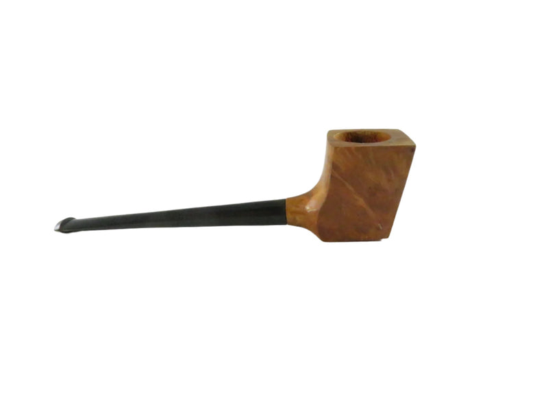 D&P Genuine Briar Panel Sitter Tobacco Smoking Pipe Vintage Unsmoked - 5 3/8" — front view