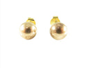 Vintage 14K Yellow Gold 6mm Round Ball Stud Earrings With Threaded Posts — Earrings • 14K, Gold — front view