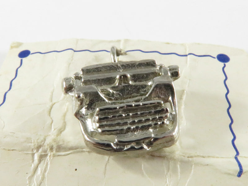 Vintage Sterling Silver Typewriter Charm for Writers and Typophiles
