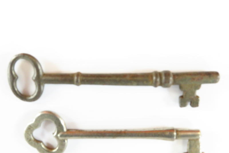 Grouping of 3 Antique Style Skeleton Keys 1 Marked Japan