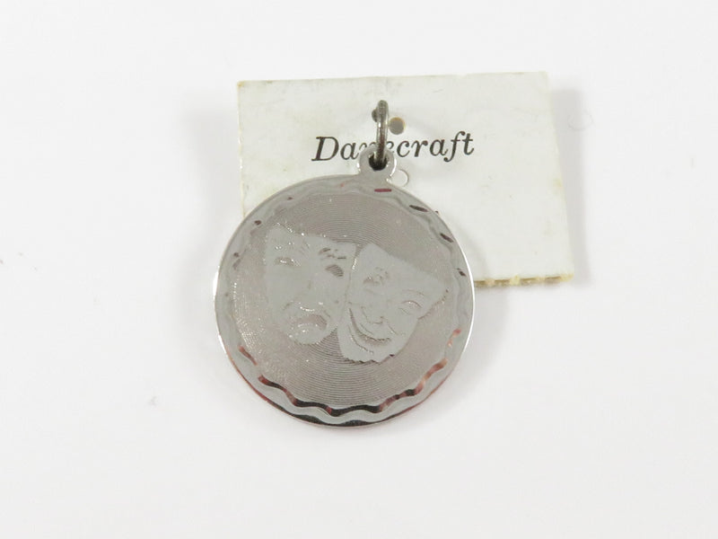 Danecraft Comedy and Tragedy Sterling Silver Disc Charm