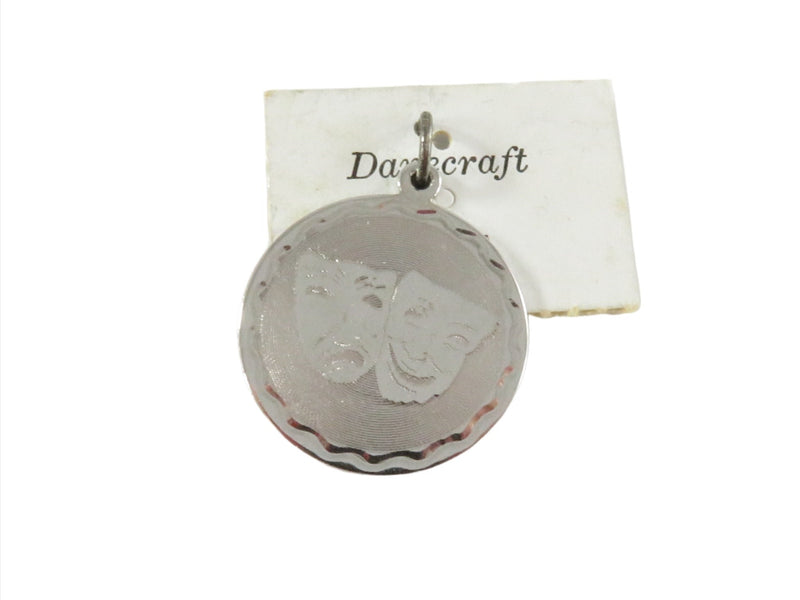 Danecraft Comedy and Tragedy Sterling Silver Disc Charm — Sterling Silver, Silver — front view